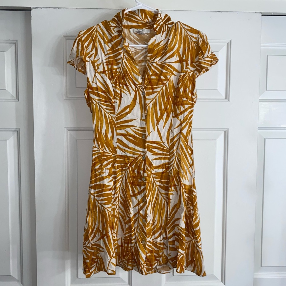 F21 Beach Yellow Beach Mini Dress